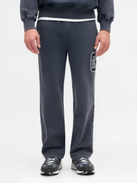 Pantalones de chándal de adulto de tejido grueso y corte holgado con logotipo
