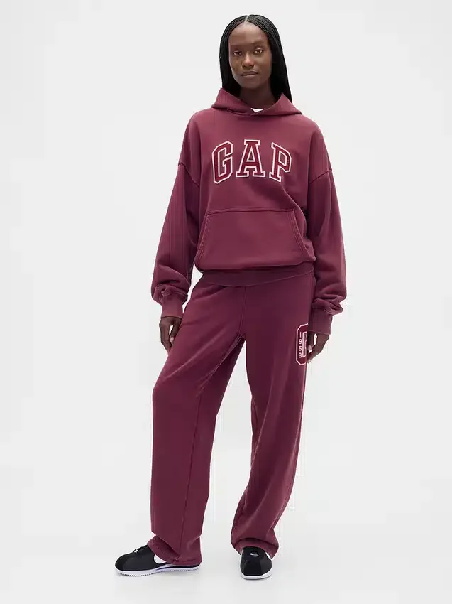 Pantalones de chándal de adulto de tejido grueso y corte holgado con logotipo