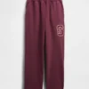 Pantalones de chándal de adulto de tejido grueso y corte holgado con logotipo