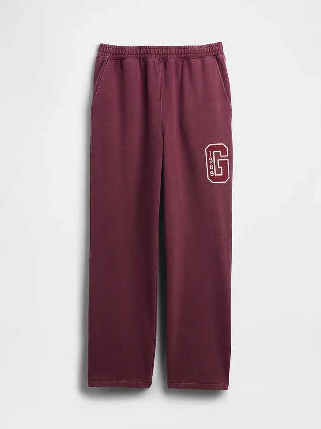 Pantalones de chándal de adulto de tejido grueso y corte holgado con logotipo