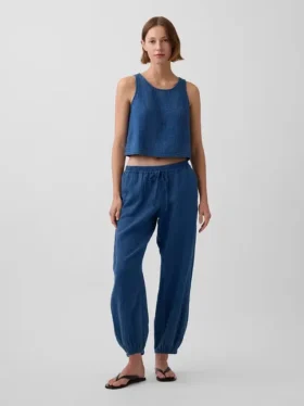 Pantalones de chándal de denim de gasa de algodón con corte «Easy Barrel»
