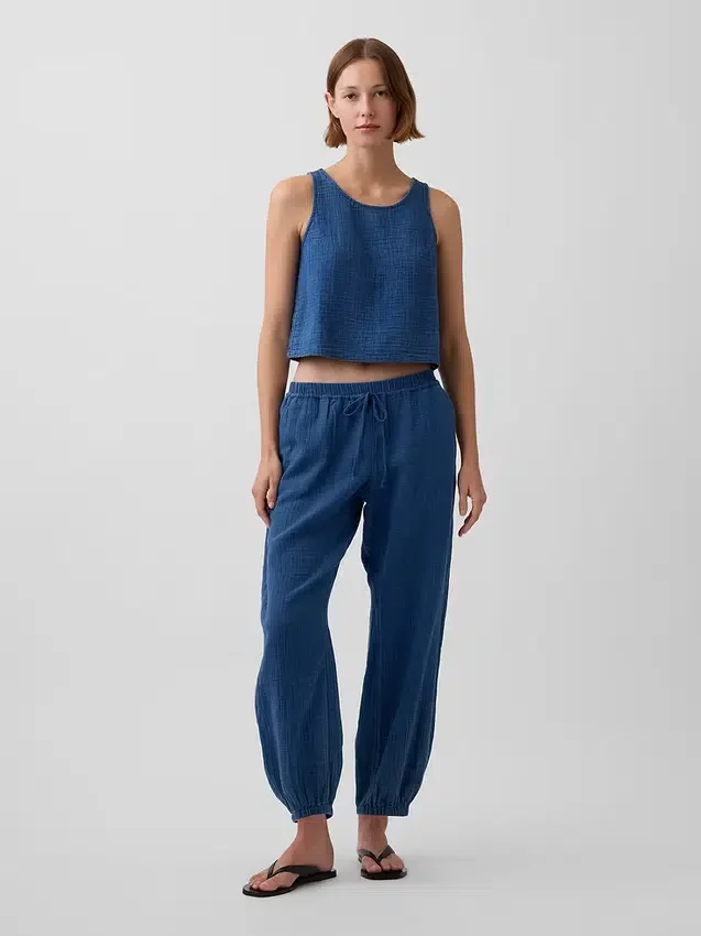 Pantalones de chándal de denim de gasa de algodón con corte «Easy Barrel»