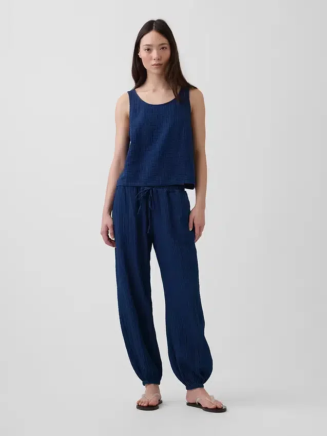 Pantalones de chándal de denim de gasa de algodón con corte «Easy Barrel»