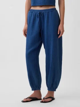 Pantalones de chándal de denim de gasa de algodón con corte «Easy Barrel»