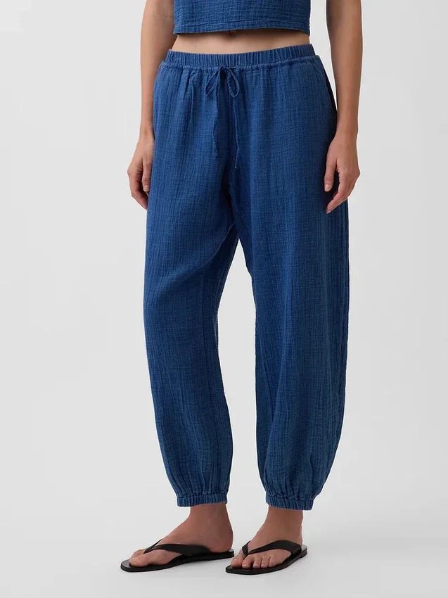 Pantalones de chándal de denim de gasa de algodón con corte «Easy Barrel»