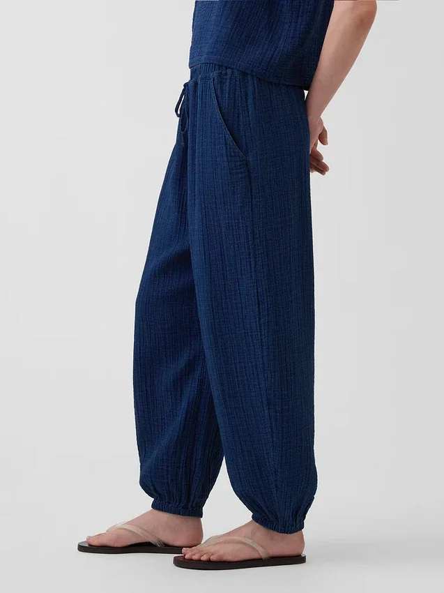 Pantalones de chándal de denim de gasa de algodón con corte «Easy Barrel»