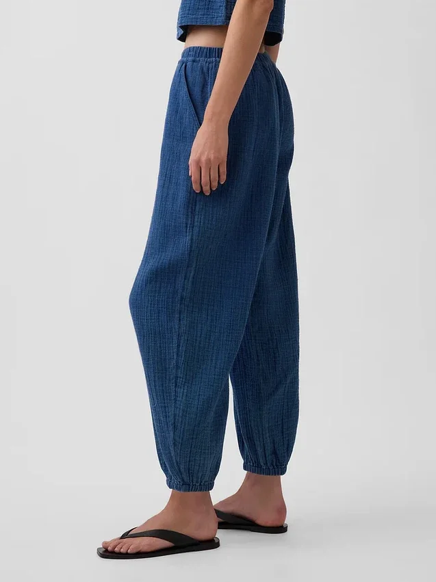 Pantalones de chándal de denim de gasa de algodón con corte «Easy Barrel»
