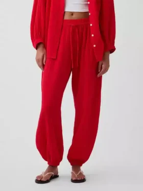 Pantalones de chándal de gasa de algodón