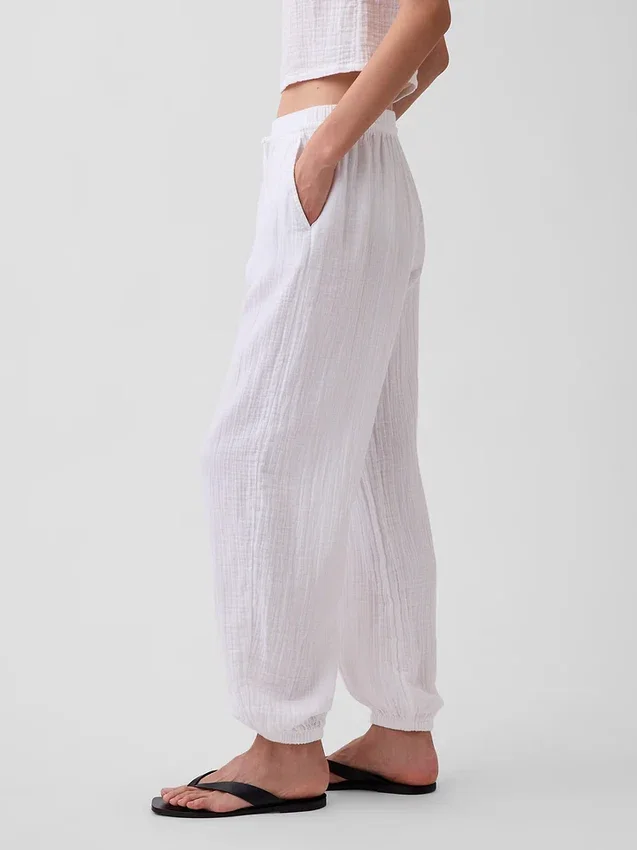 Pantalones de chándal de gasa de algodón