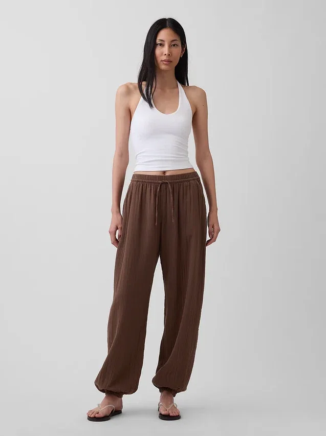 Pantalones de chándal de gasa de algodón