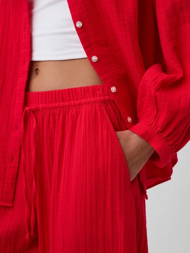 Pantalones de chándal de gasa de algodón