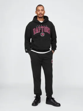 Pantalones de chándal gruesos con el logotipo de los Toronto Raptors de la NBA