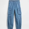 Pantalones de chándal holgados de denim para niño