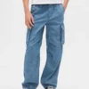 Pantalones de chándal holgados de denim para niño