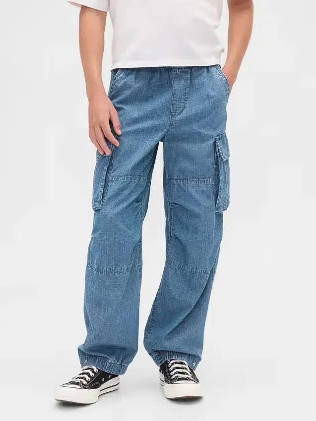 Pantalones de chándal holgados de denim para niño