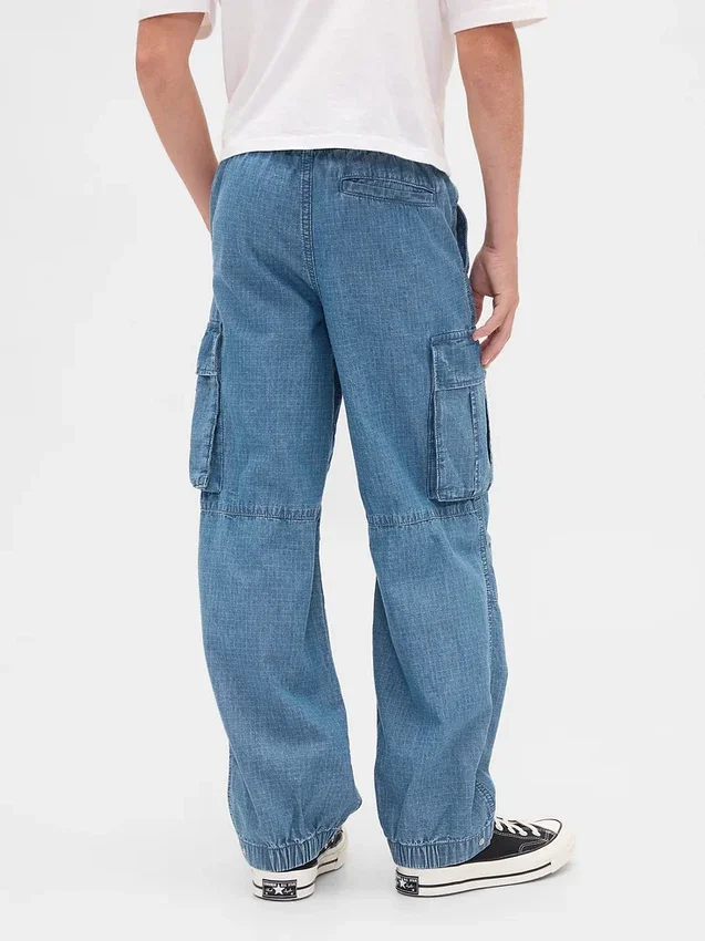 Pantalones de chándal holgados de denim para niño