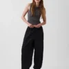 Pantalones de chándal holgados de popelín de algodón orgánico