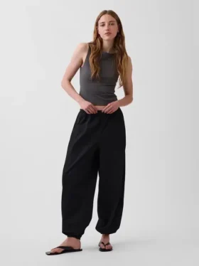 Pantalones de chándal holgados de popelín de algodón orgánico