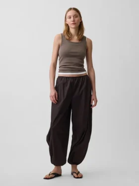 Pantalones de chándal holgados de popelín de algodón orgánico