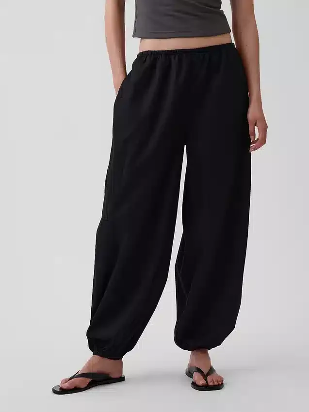 Pantalones de chándal holgados de popelín de algodón orgánico