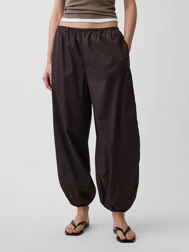 Pantalones de chándal holgados de popelín de algodón orgánico