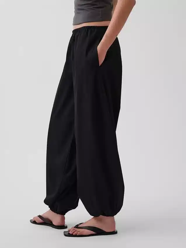 Pantalones de chándal holgados de popelín de algodón orgánico