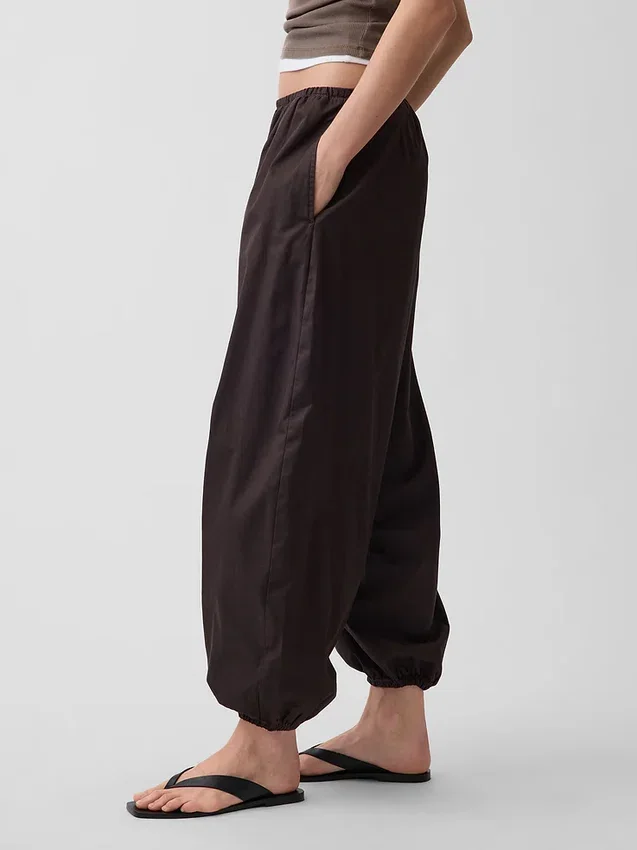 Pantalones de chándal holgados de popelín de algodón orgánico