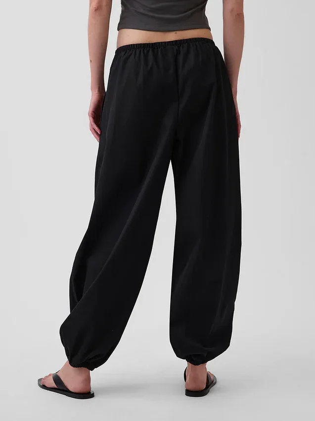 Pantalones de chándal holgados de popelín de algodón orgánico