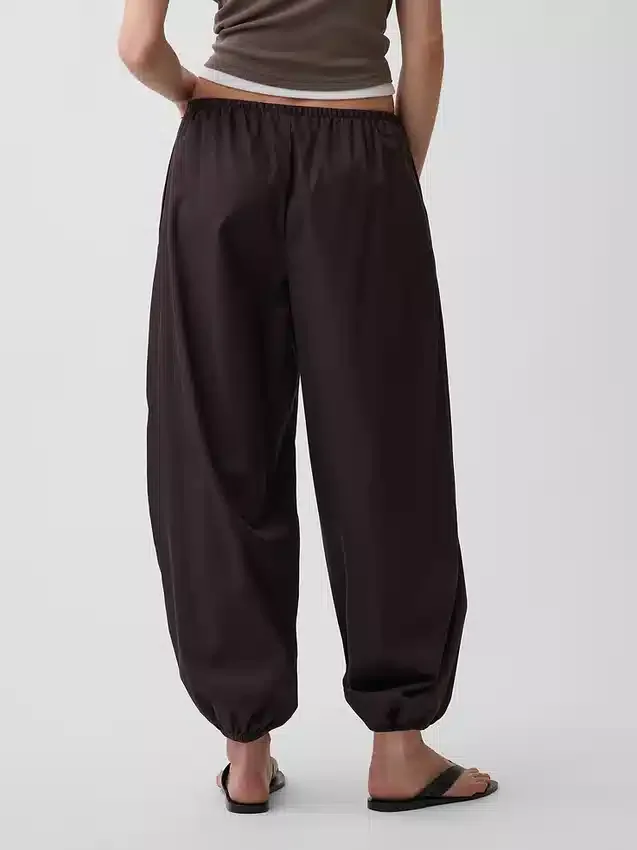 Pantalones de chándal holgados de popelín de algodón orgánico