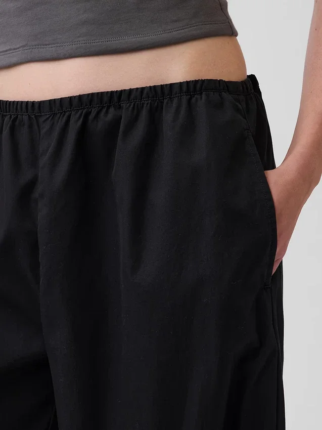 Pantalones de chándal holgados de popelín de algodón orgánico