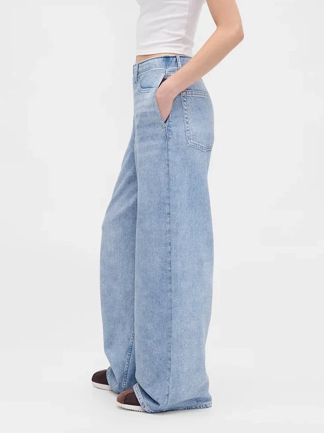 Pantalones de chándal holgados estampados con diseño de vaqueros