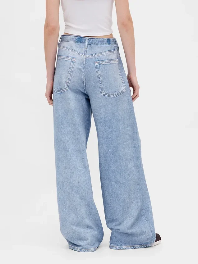 Pantalones de chándal holgados estampados con diseño de vaqueros
