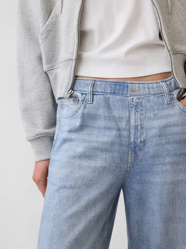 Pantalones de chándal holgados estampados con diseño de vaqueros