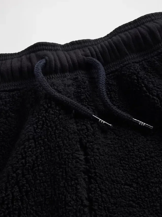 Pantalones de chándal holgados para niño con forro de sherpa