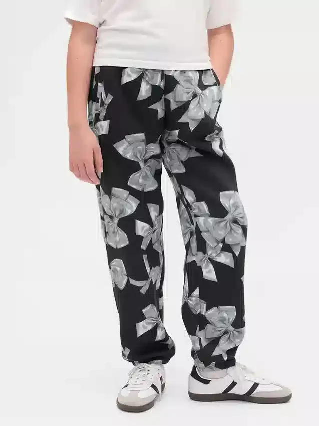 Pantalones de chándal infantiles con lazo y corte holgado