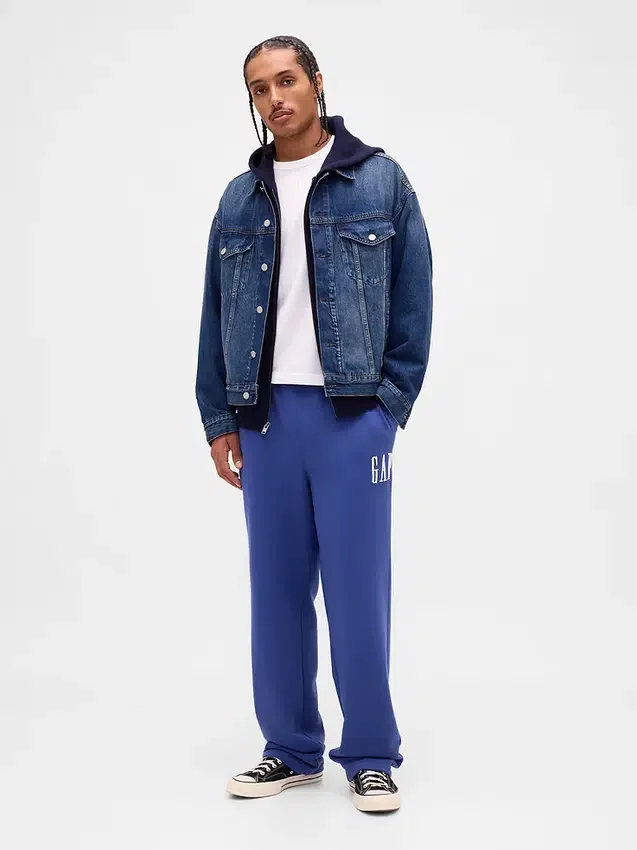 Pantalones de chándal para adulto, de tejido grueso y corte holgado, con logotipo