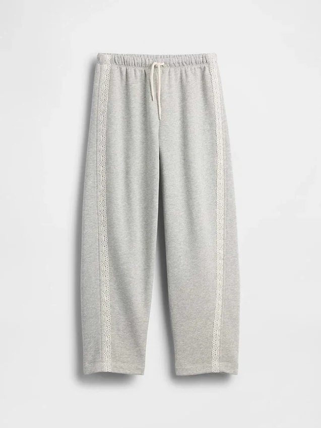 Pantalones de chándal para niño Vintagesoft de corte holgado con ribete de encaje