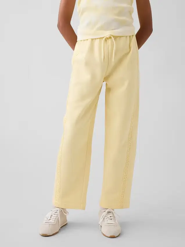 Pantalones de chándal para niño Vintagesoft de corte holgado con ribete de encaje