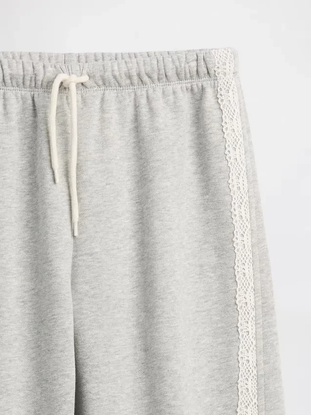 Pantalones de chándal para niño Vintagesoft de corte holgado con ribete de encaje