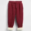 Pantalones de chándal térmicos con forro de sherpa para bebés y niños pequeños