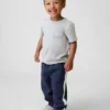 Pantalones de corte ancho a rayas ultrasuaves sin cremallera para bebés y niños pequeños