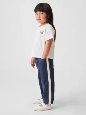 Pantalones de corte ancho a rayas ultrasuaves sin cremallera para bebés y niños pequeños