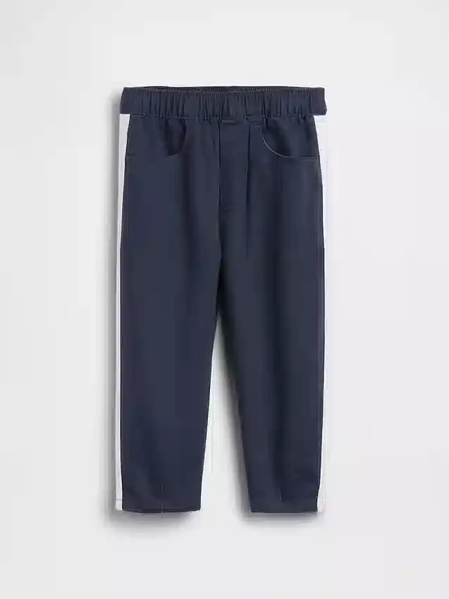 Pantalones de corte ancho a rayas ultrasuaves sin cremallera para bebés y niños pequeños
