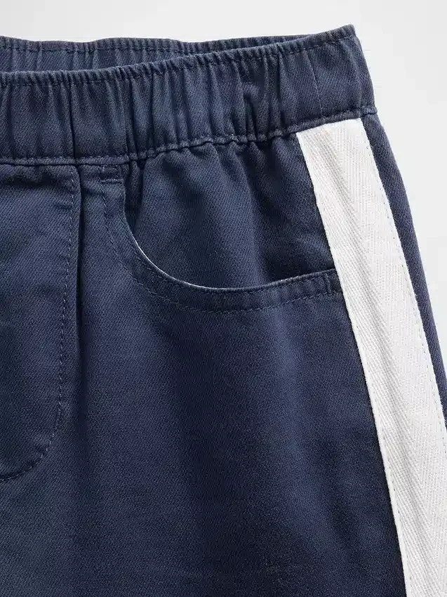 Pantalones de corte ancho a rayas ultrasuaves sin cremallera para bebés y niños pequeños