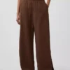 Pantalones de gasa de algodón con bajo con aberturas