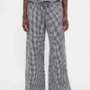 Pantalones de gasa de algodón con bajo con aberturas