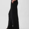 Pantalones de gasa de algodón con bajo con aberturas
