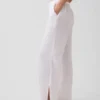 Pantalones de gasa de algodón con bajo con aberturas