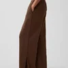 Pantalones de gasa de algodón con bajo con aberturas