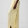 Pantalones de gasa de algodón con bajo con aberturas